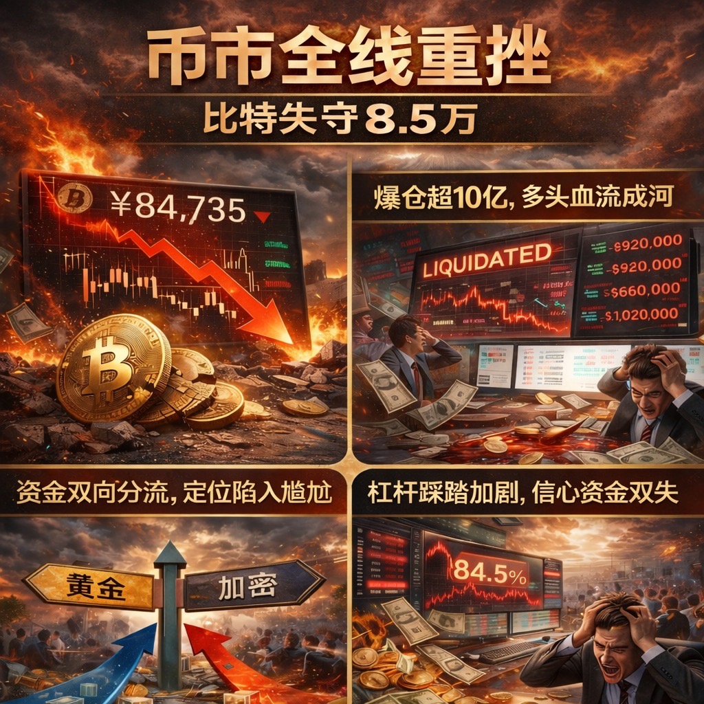 一、核心行情：集体重挫，爆仓潮来袭