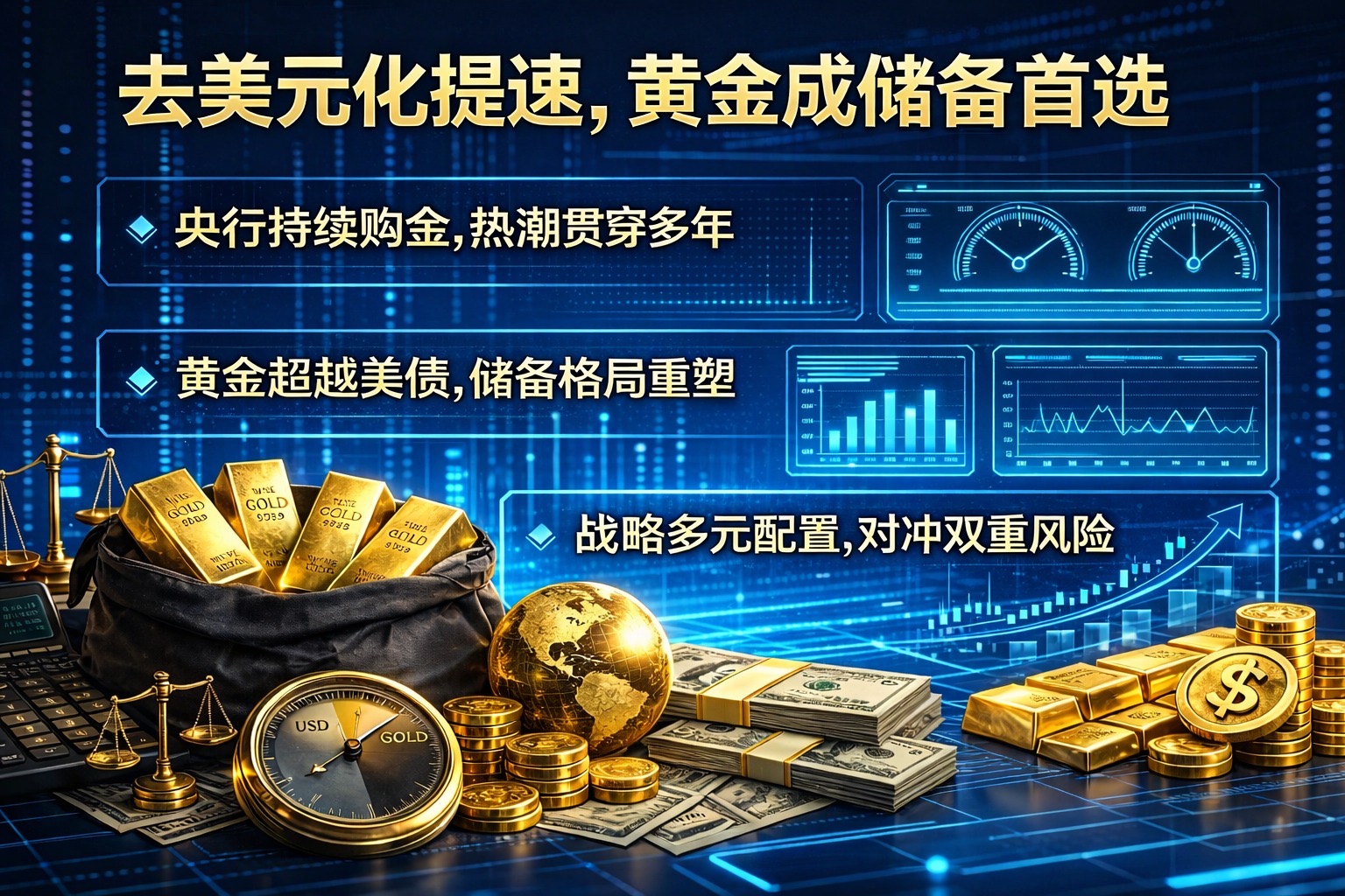 🏦 全球央行热议“去美元化”,黄金成新储备首选